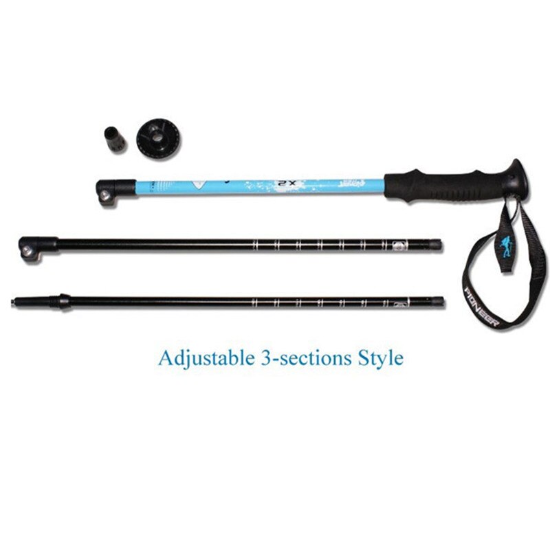 Ultra-light Trekking Ski Pole Walking Stick Adjustable Telescopic Hiking Alpenstock Carbon Fiber Climbing Skiing Cane