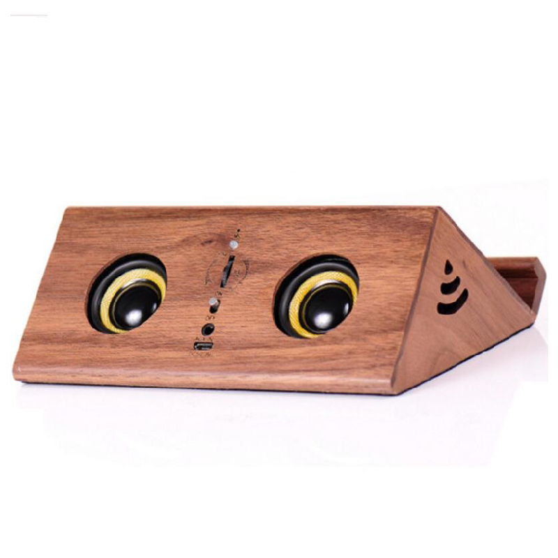 Tragbare BT Induktion Förderung Bambus Holz Material Lautsprecher Mit AUX Modus Für Handy