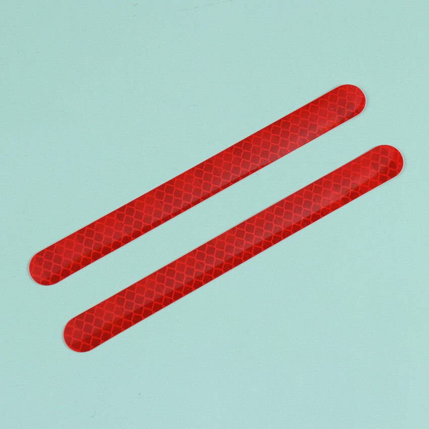 2 Stuks Auto Stickers Achteruitkijkspiegel Reflecterende Strip Anti-Collision Warning Stickers Buitenkant Reflex Tape Reflecterende Strip: Rood