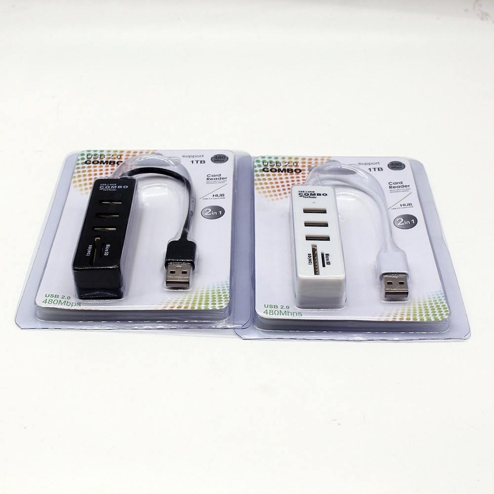 Usb Hub 2.0 Multi Usb 2.0 Hub Usb Splitter High Speed 3 Ports 2.0 Hab Tf Sd Card Reader All In One For Pc Computer Accessories