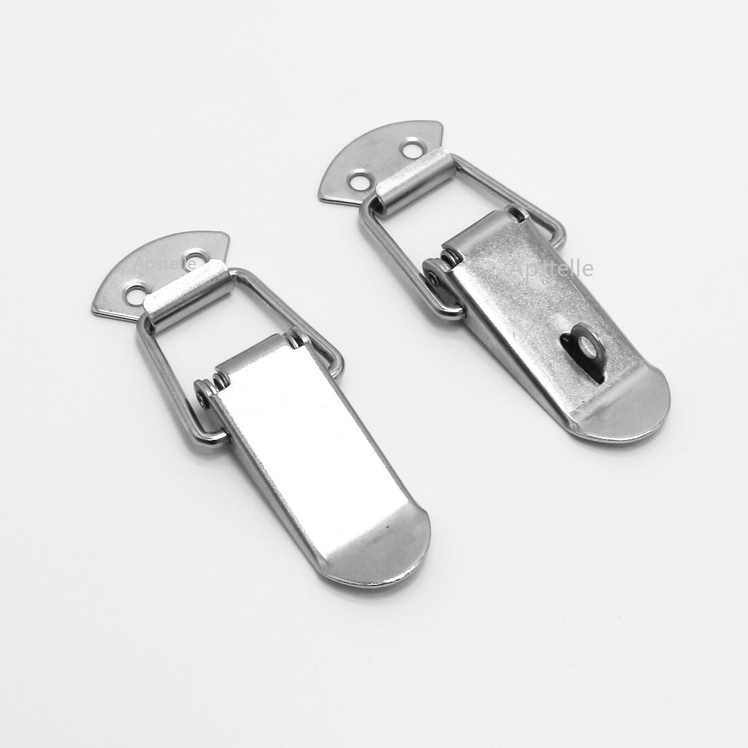 2PC Cabinet Boxes Hasp Spring Loaded 56mm 74mm 88mm 104mm Iron plating Latch Catch Toggle for Simple Window Lock Box