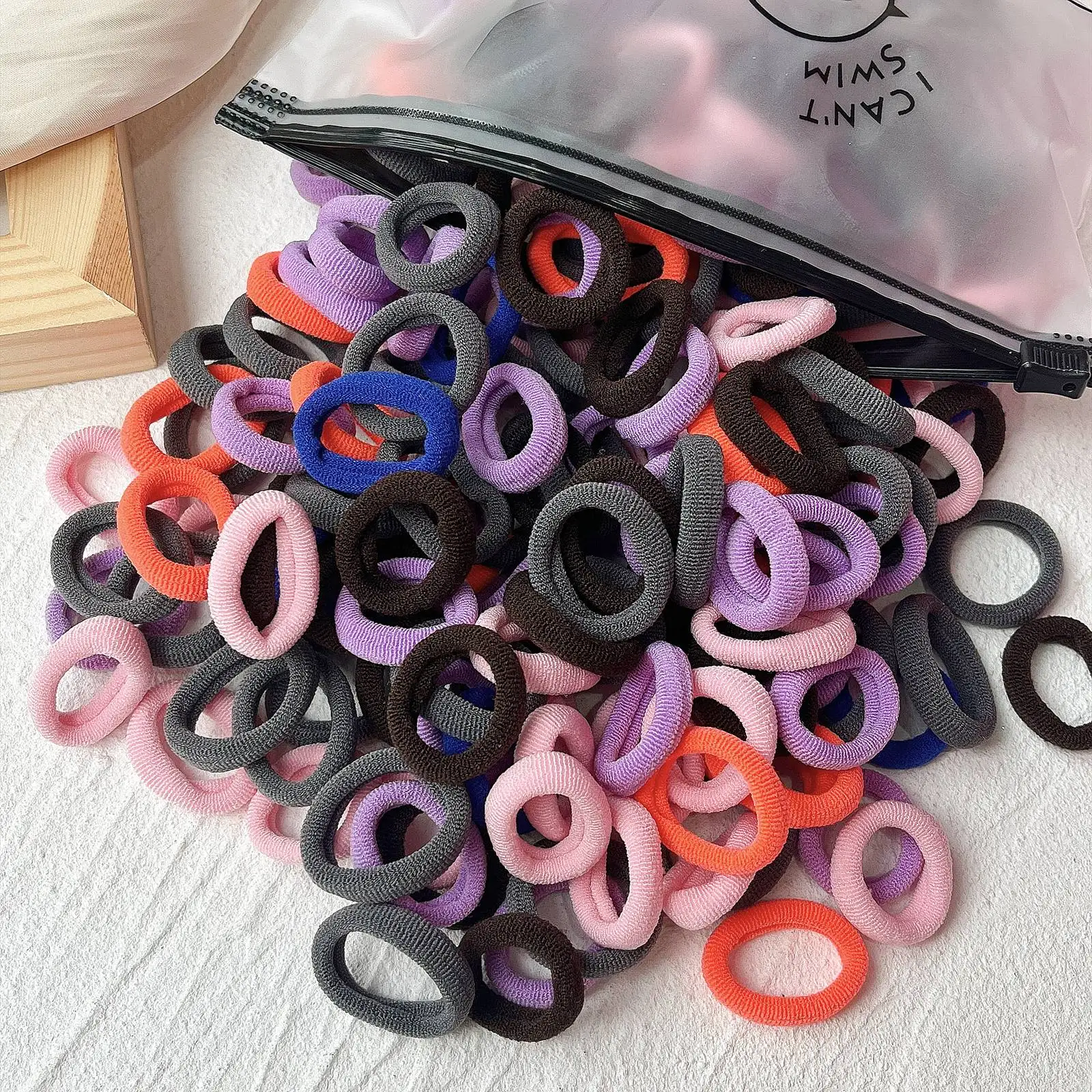20/50/100 Uds. Lazos elásticos básicos coloridos de nailon para el cabello para niñas, coleta para sujetar, banda de goma, accesorios para el cabello para niños
