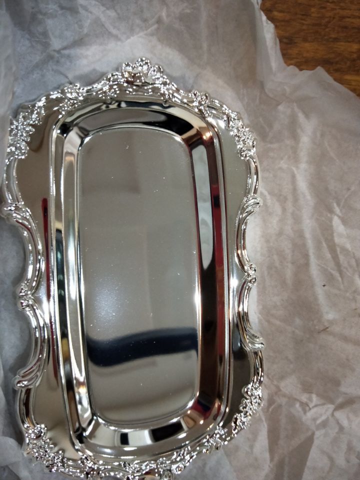 Mini Metall Gold Tablett Teller Silber Lagerung Hochzeits-mittel Dekoration