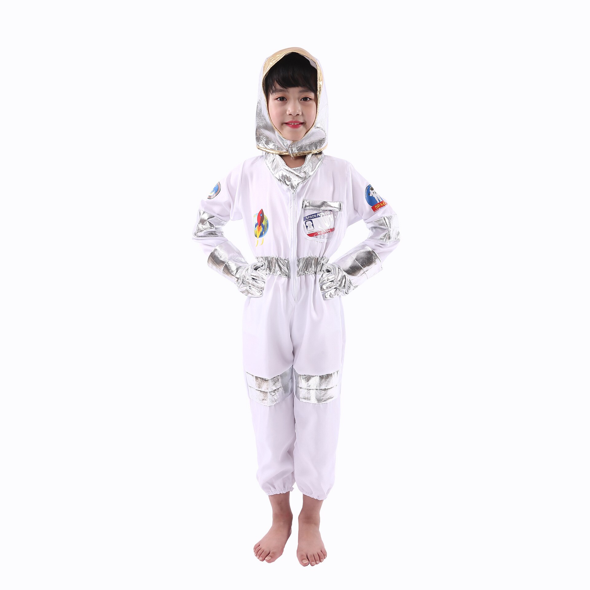 Astronaut Costume Space Suit Pilots 3pcs set Jumpsuit Party Purim Carnival Costume Fancy Dress Outfit 5-7years: 3pcs