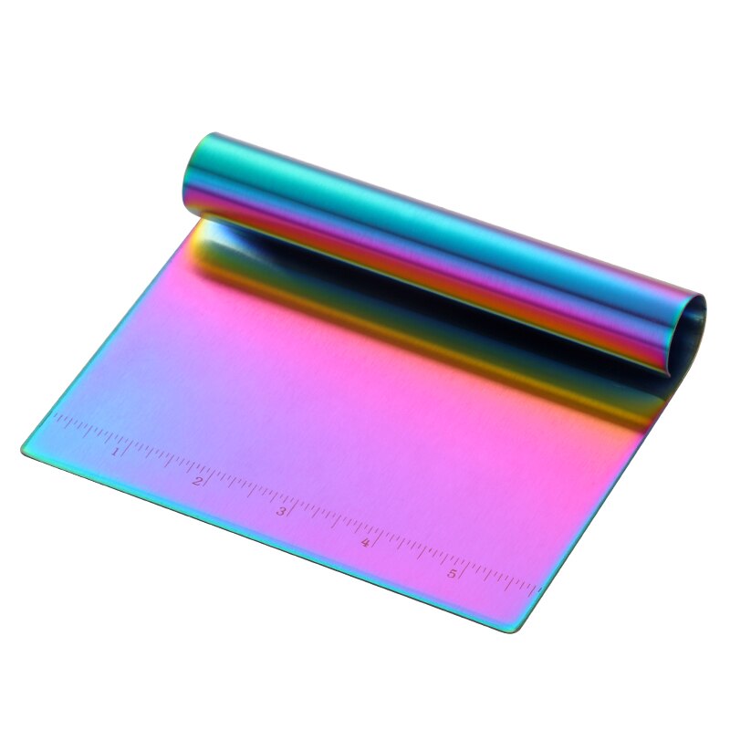 Cortador de masa de acero inoxidable, espátulas de pastelería, utensilios de cocina para cortar pasteles, pan dorado, Pizza, 1/2 Uds.: Rainbow NO.0 / 1pcs