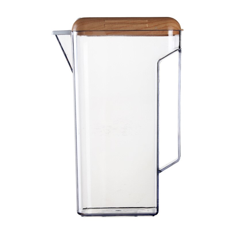 Tetera de plástico grueso con tapa de madera para infusiones, recipiente , hervidor claro, cestas de filtro cuadrado: without cups