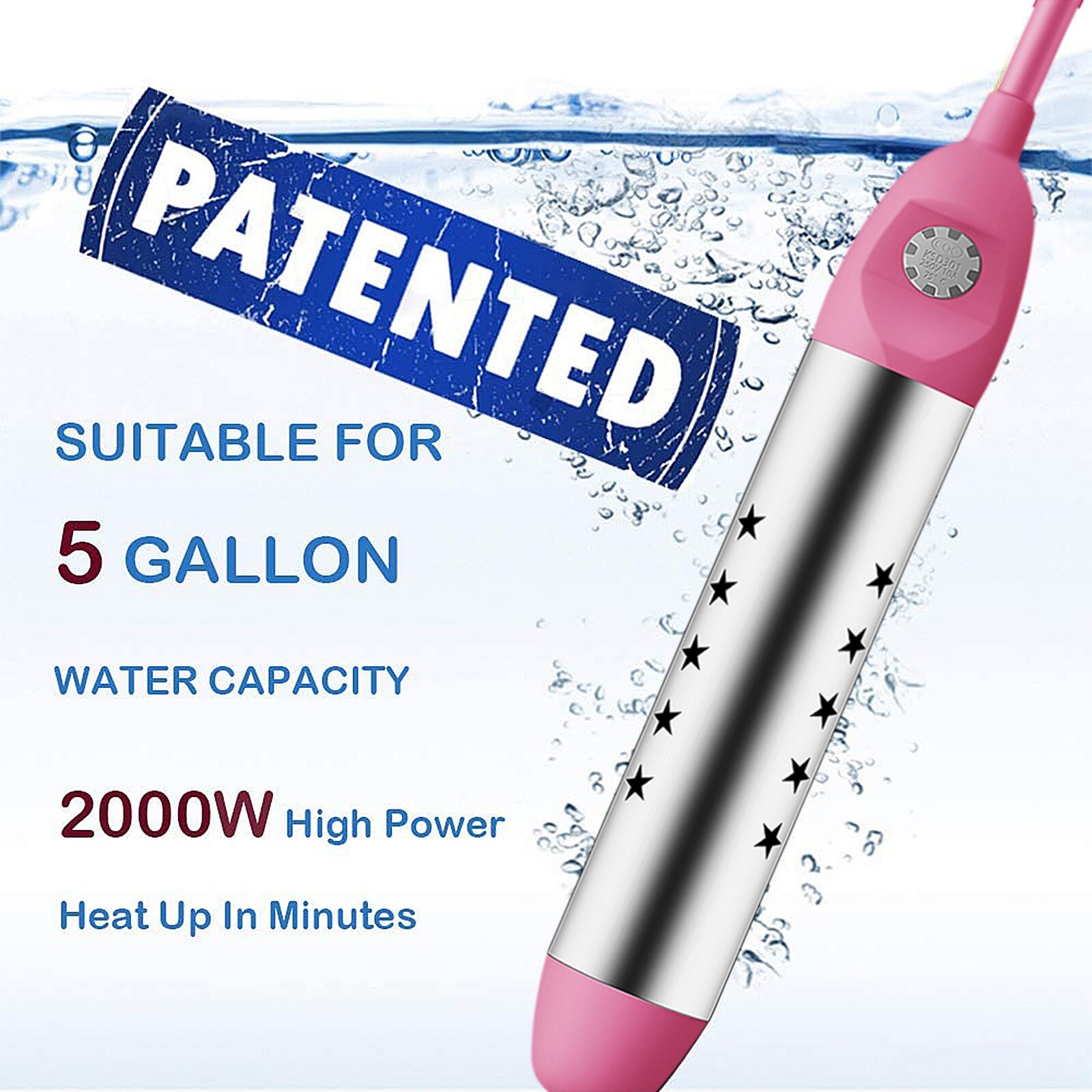 2000w Stainless Electric Heater Water Heating Element Portable Immersion Suspension Bathroom Swimming Pool Bathtub Heater#38