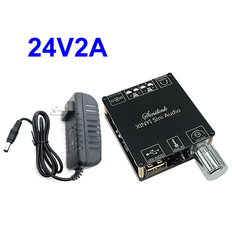 2*50W Bluetooth 5.0 Class D Audio Power 10W~200W Amplifier HiFi Stereo Wireless Music Player Mini USB Sound Card App Digital AMP: AMP 24V2A