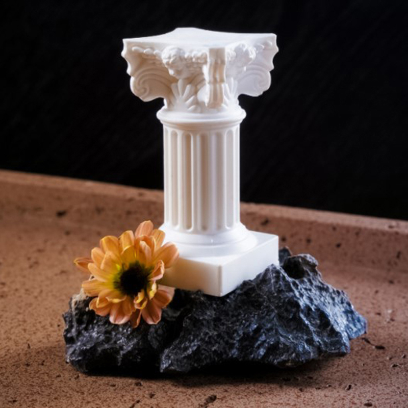 Mini support de chandelier ci-après, pilier romain, colonne grecque, statue, figurine sur piédestal, sculpture, bougeoir, maison, salle à manger, décor