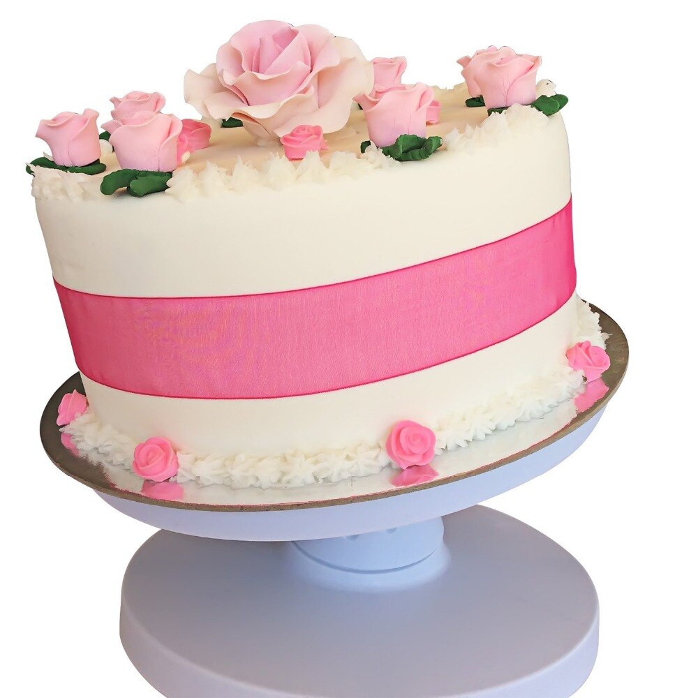 Plastic Cake Revolving Stand Tilting For Make Icing Easy turntable platform Fondant Cake Decorating Tools (Dia.23cm)