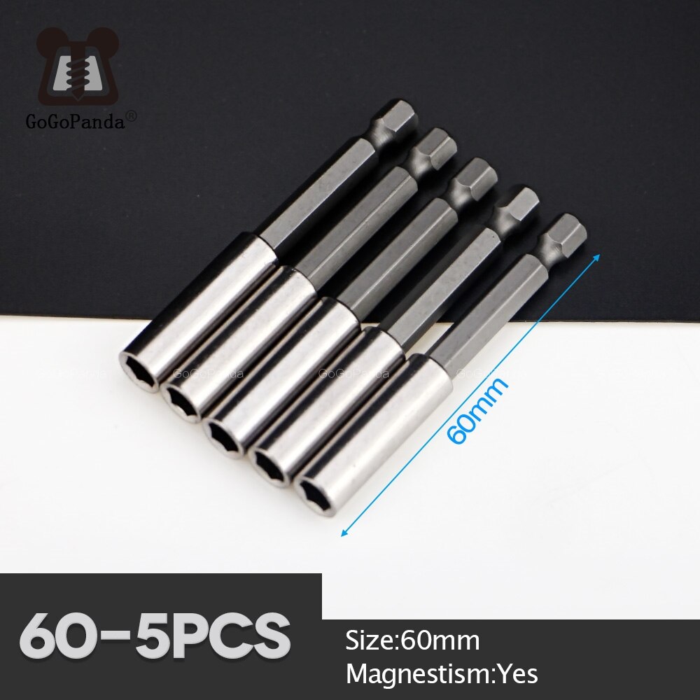 Magnetic Extension Bit Set Extensions Quick Change 1/4" 6.35mm Hex Rod Shank Long Handle 60 75 100 150 mm: 60mm