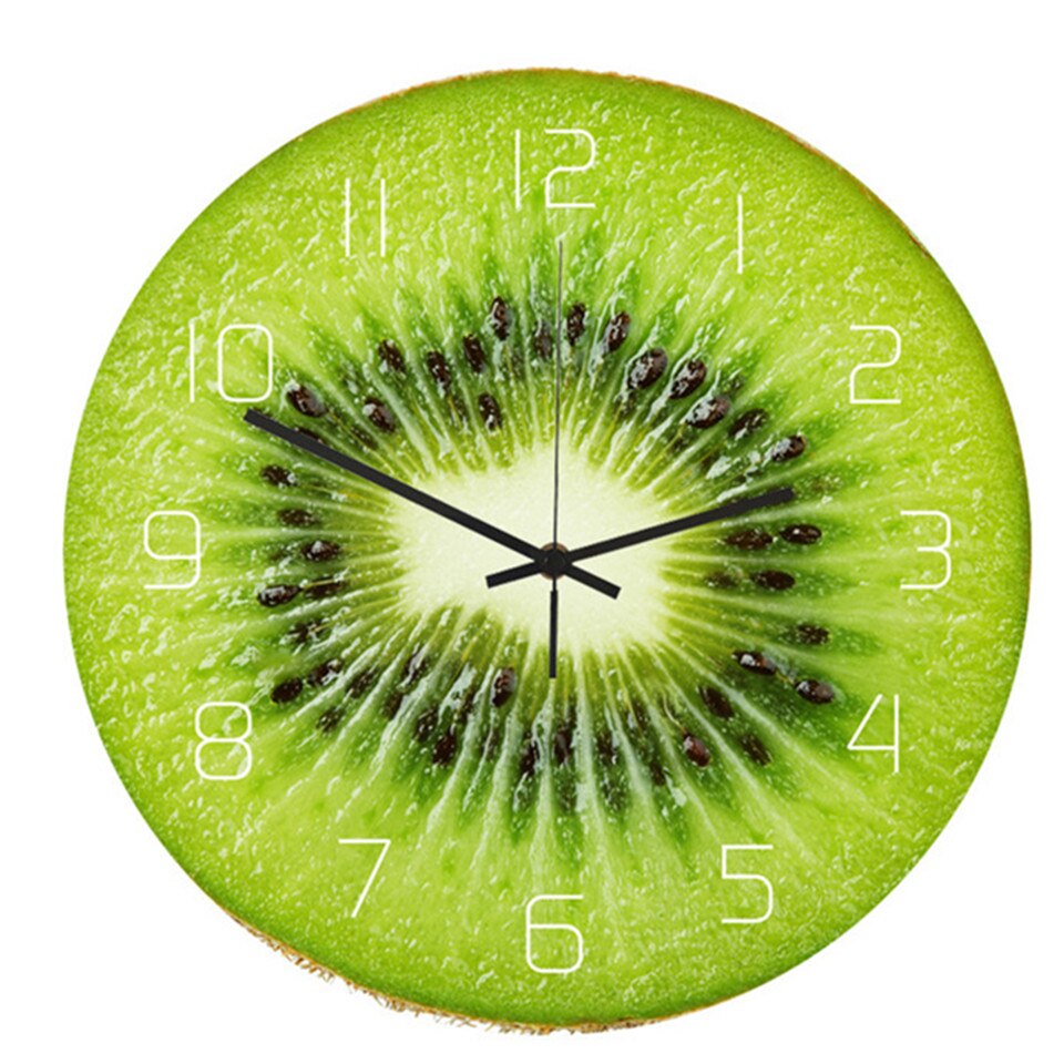 Horloge murale Orange moderne | Montre silencieuse, acrylique, chambre à coucher, salon, horloge de fruits, décor de maison, lasser bairam: cc096
