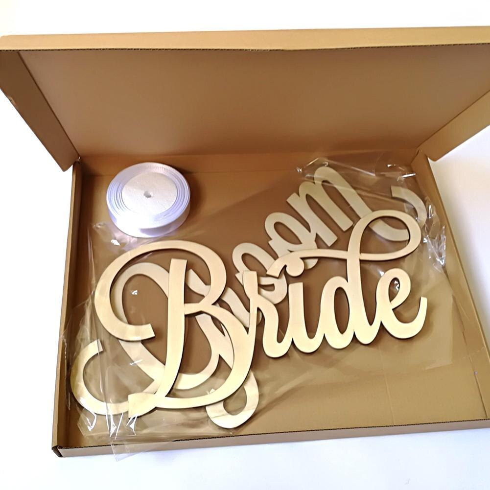 2pcs Rustic Wedding Wooden Chair Sign Bride and Groom Chair Signs Wood Signs Photo Props Wedding Decoration