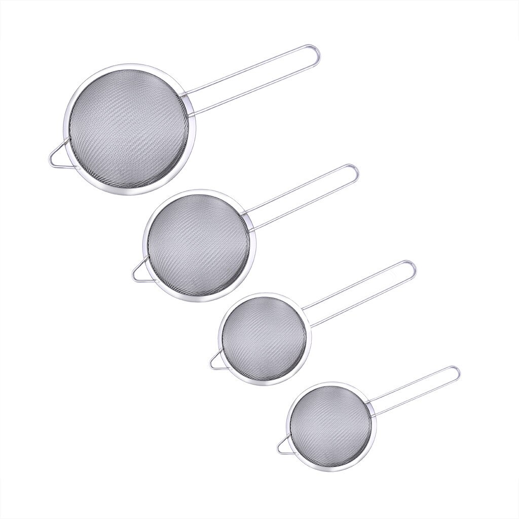 7 Sizes Stainless Steel Wire Fine Mesh Oil Strainer Flour Sifter Sieve Colander Kitchen Cooking Spoon