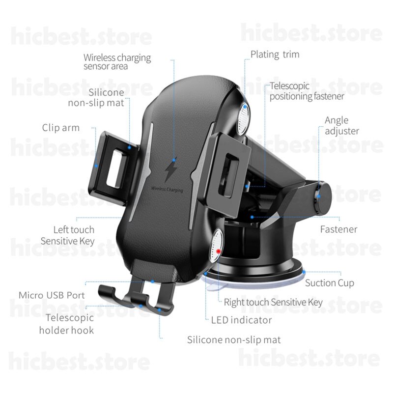 10W Auto Draadloze Inductie Oplader Voor Iphone Samsung Auto Draadloze Opladen Autolader Voor Iphone 8 X Xr Xs samsung S8 S9 S10