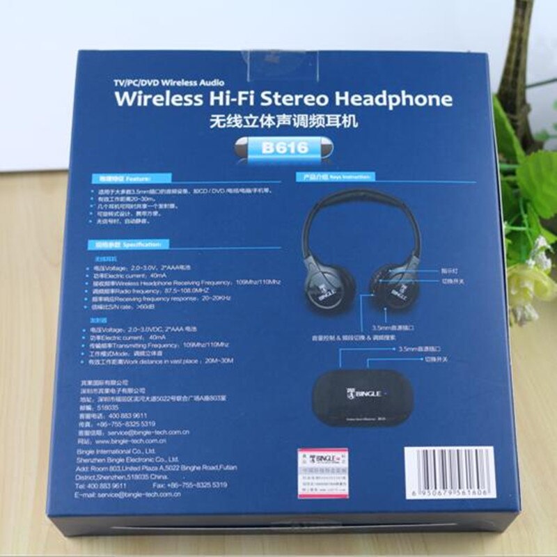 Bingle B616 Wireless FM Radio Headset Multifunction Stereo Microphone FM With Mic PC Phone Earphone wireless headphones for TV