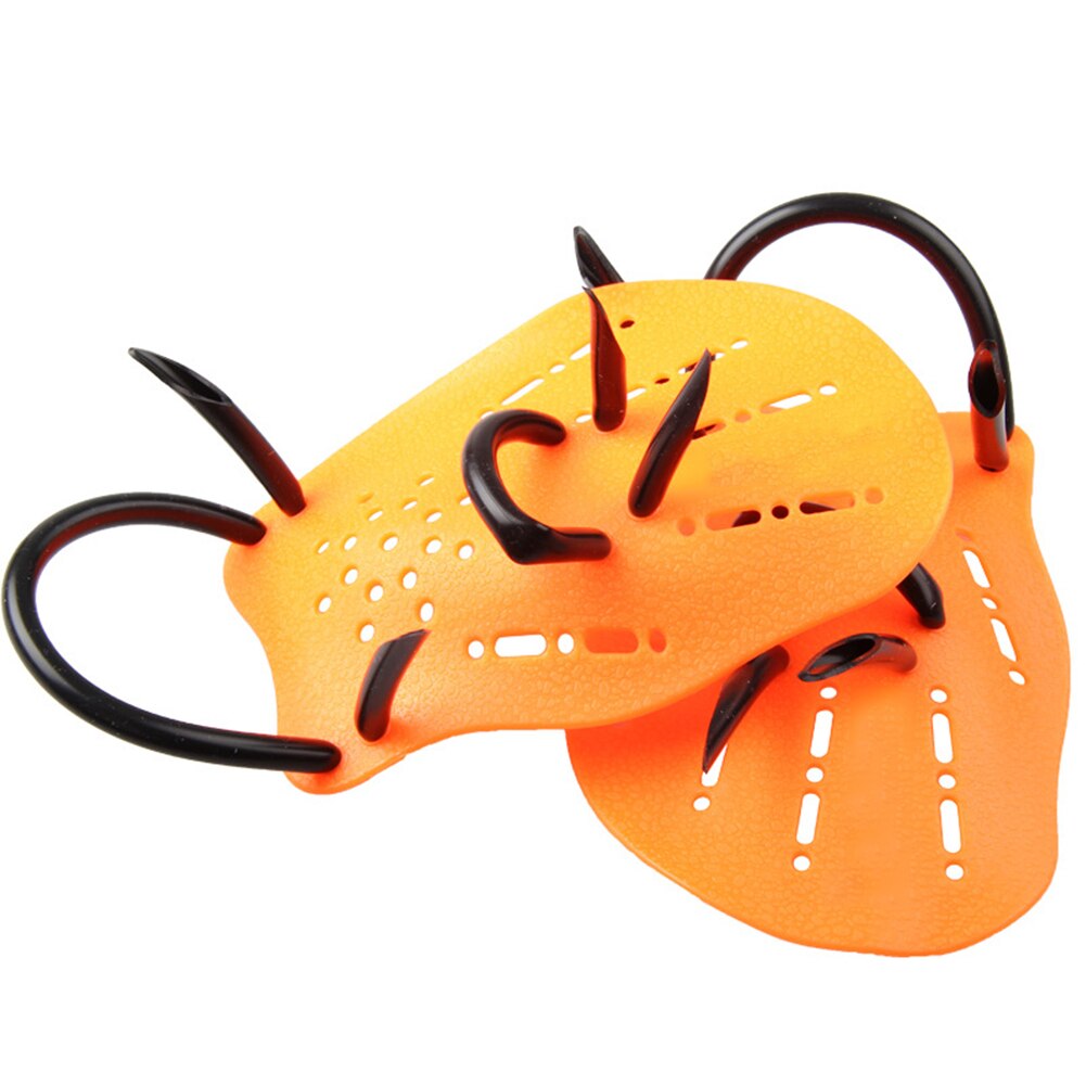 1 paar Hilfe Kinder Silikon Tauchen Einstellbar Pool Schwimmen Paddle Ergonomische Workout Flossen Erwachsene Handschuhe Training: Orange / S