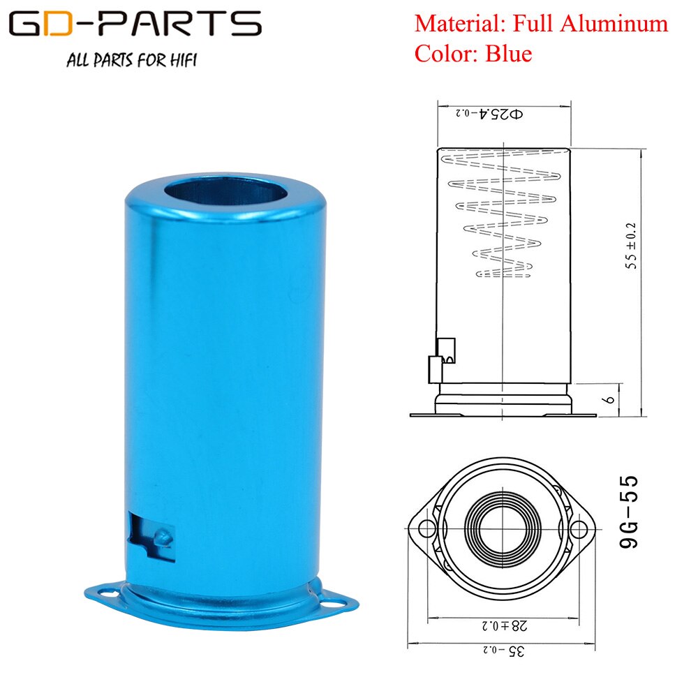 1 pc 55mm de alumínio tubo vácuo protetor protetor para 12ax7 ecc83 12au7 ecc82 12at7 5670 6dj8 6922 vintage amp diy: BLUE