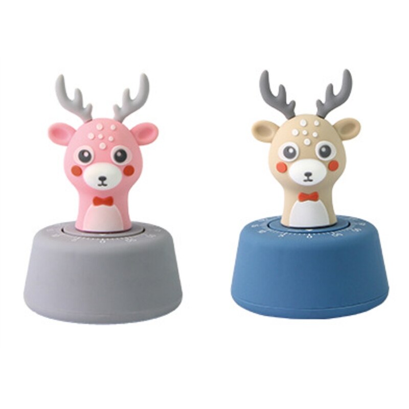 2 Stuks Leuke Keuken Timer, Mechanische Timer Voor Kinderen, 60 Minuten Dier Timer Voor Koken/Lezen/Spelen Sport: Donker Kaki