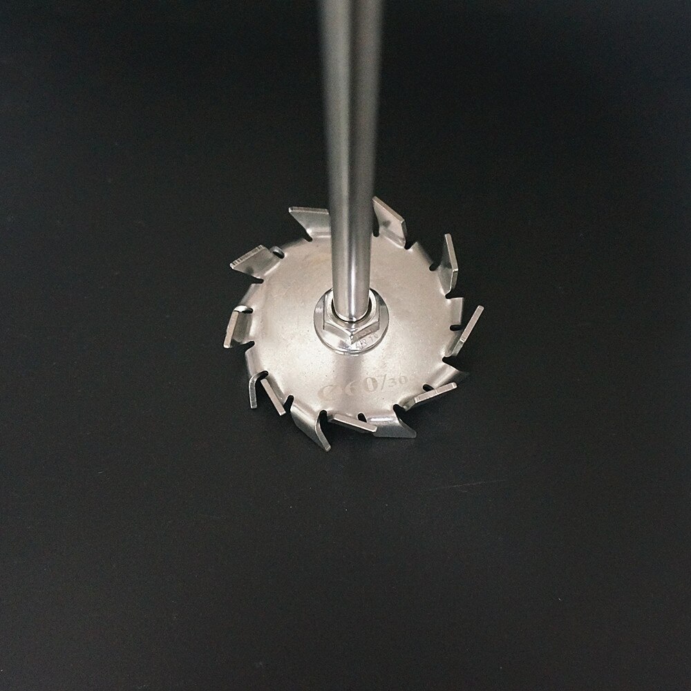 Agitador de disco de diente de sierra de acero inoxidable 304, agitador de disco de dispersión con varilla de agitación, 3cm-10cm, 1 Juego