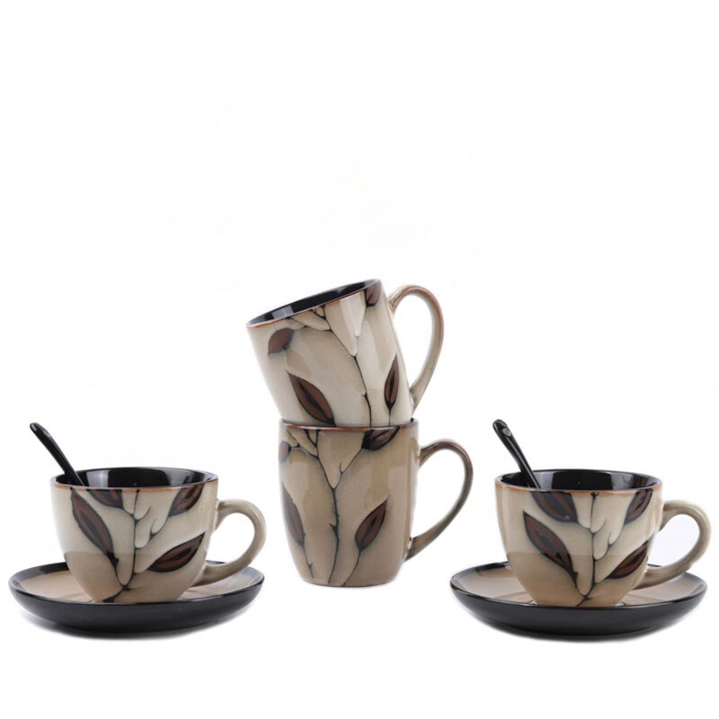 Coffee Cup Set Simple European Style Small Luxury Coffee Cup and Saucer Household Ceramic Coffee Utensils Mug Milk Cup