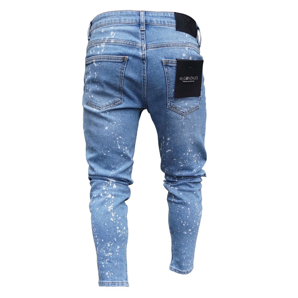 neue Männer Löcher Jeans Kühlen European Männer Hip Hop Zerrissene Dünne Jeans Casual Nostalgischen hosen s