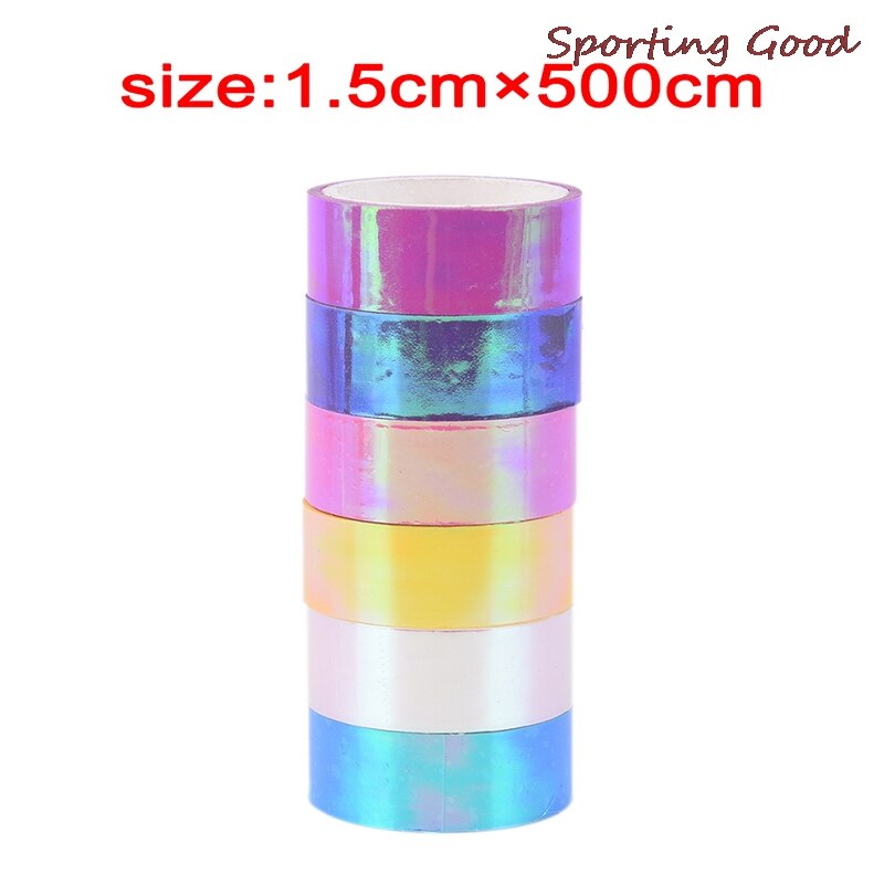 500Cm Ritmische Gymnastiek Decoratie Holografische Rg Prismatic Glitter Tape Hoops Stok