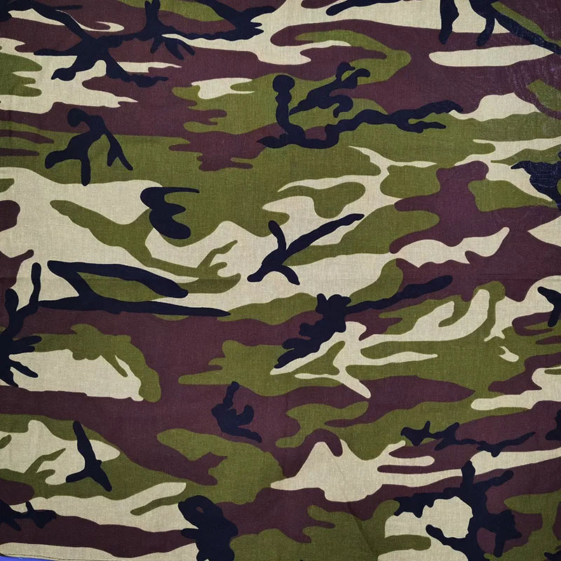 Camouflage Headband Cotton Bandanas Square Scarf Head Man Women Cycling Sun Protection Sports Breathable Printed Mask Headscarf: Khaki
