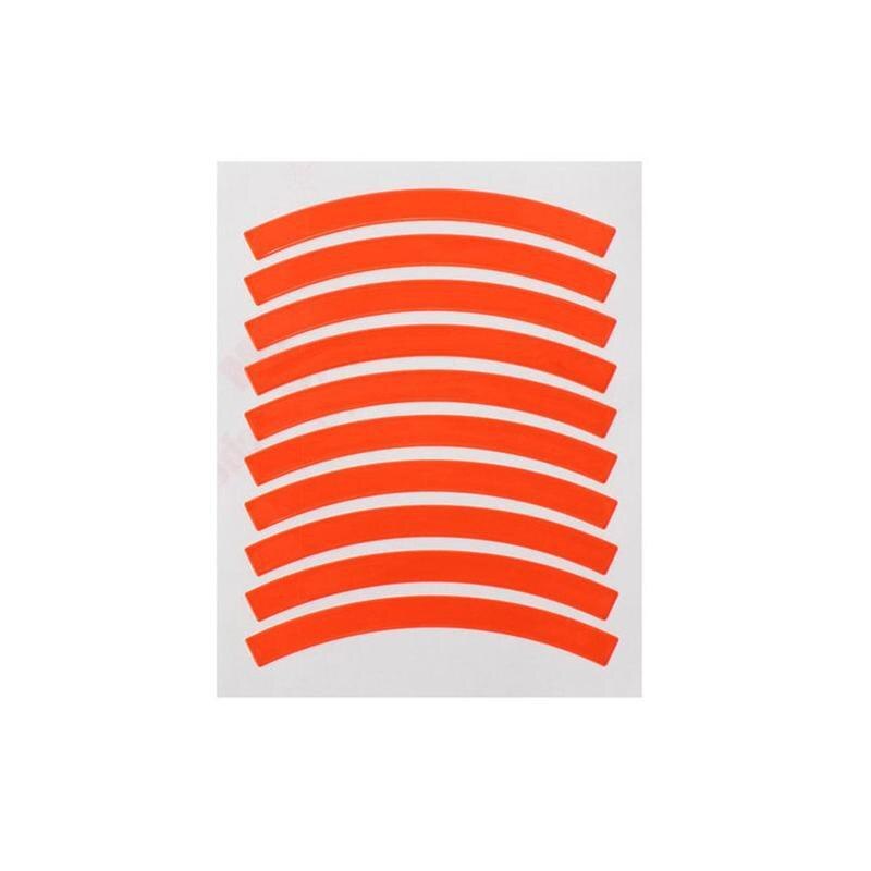 Pegatinas reflectantes para bicicleta de equilibrio para niños, calcomanías para rueda, apliques de advertencia para neumáticos, cinta de seguridad, accesorios para bicicleta, 10 Uds.: Naranja