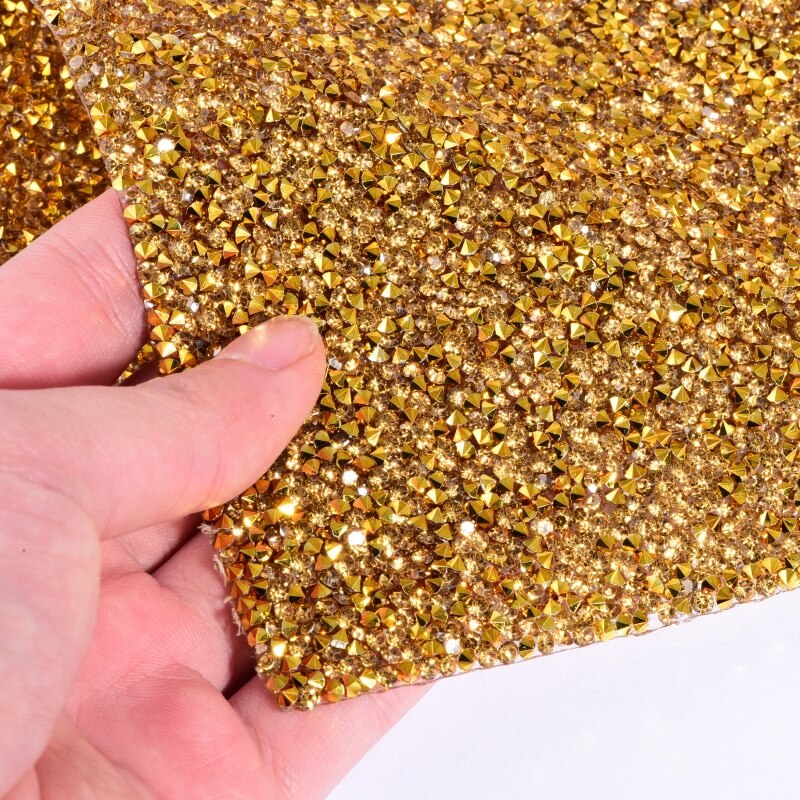 Tissu à strass brillants, 8 couleurs, 24x40cm, pour confection de robes pour nouvel an, DIY, , F0331