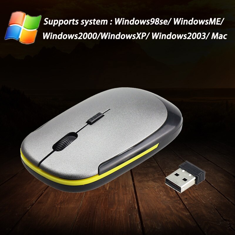 Mini 2.4Ghz Wireless Optical Mouse USB Receiver 1200 DPI Ultra Thin Slim Wireless Ergonomically Mice For Laptop PC Video Game