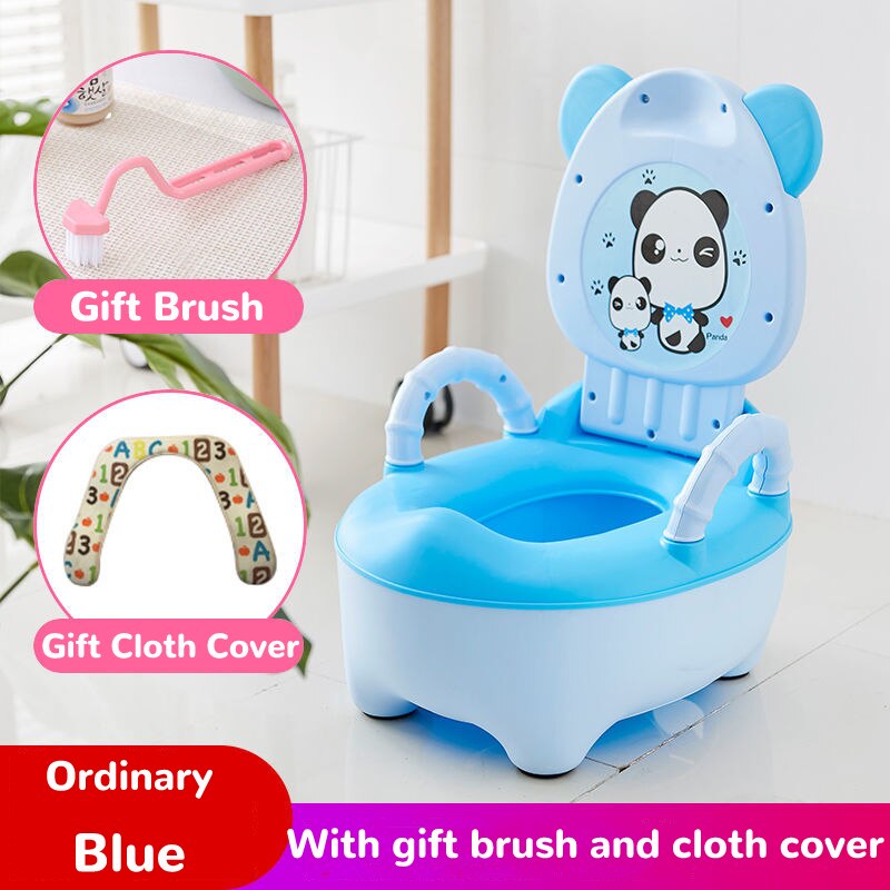 Pot de formation pour enfants et bébé en plastique,chaise siège toilette formation pour enfant bas âge, motif mignon et doux,: Ordinary Blue B