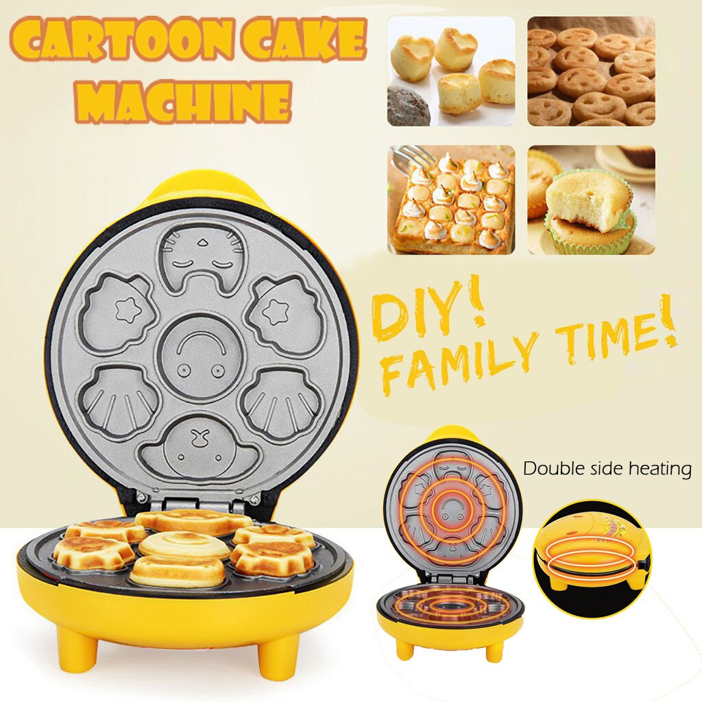 Household Mini Electric Cake Maker Non-stick Bubble Egg Cake Bread Baking Machine 1000w High Power Double-sided Baking Machine