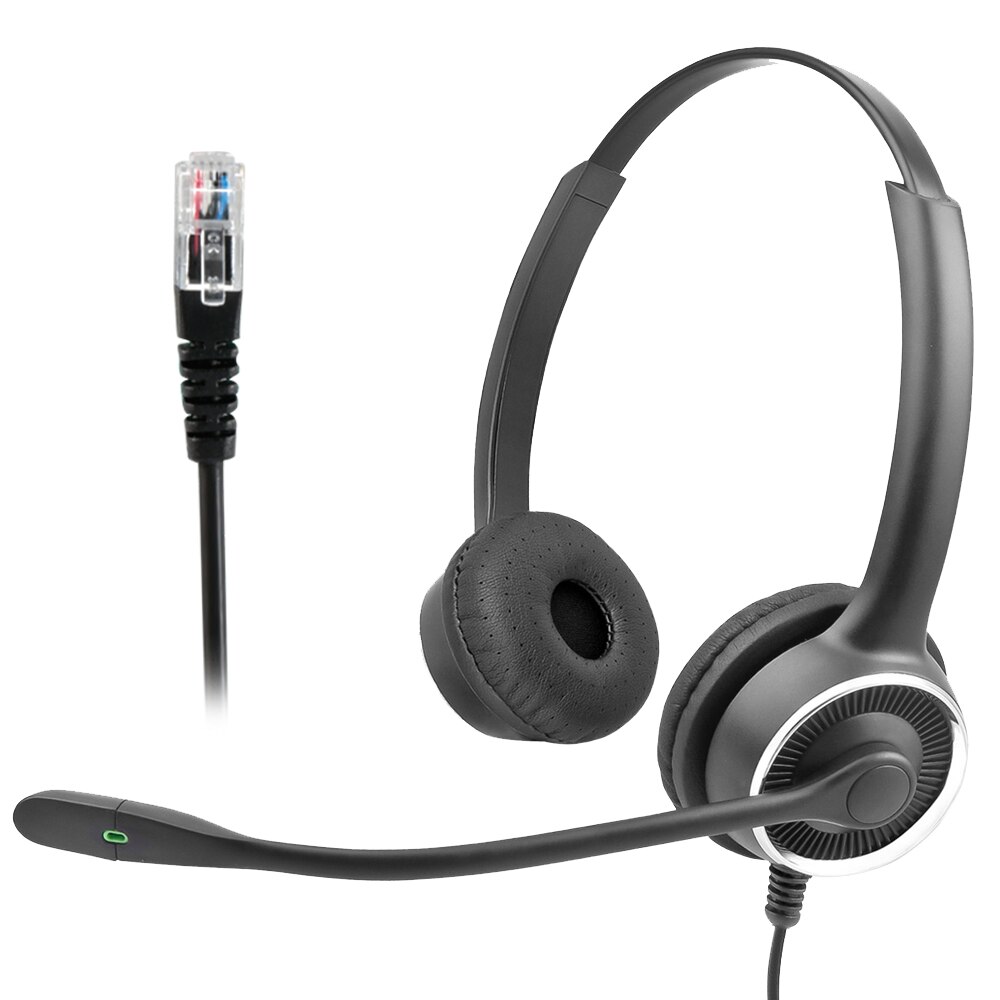 Call Center Telephone Operator Headset Earphone with Noise canceling Mic 8 Hours Customer Service Talking Soft Earmuff Headphone: Common RJ9