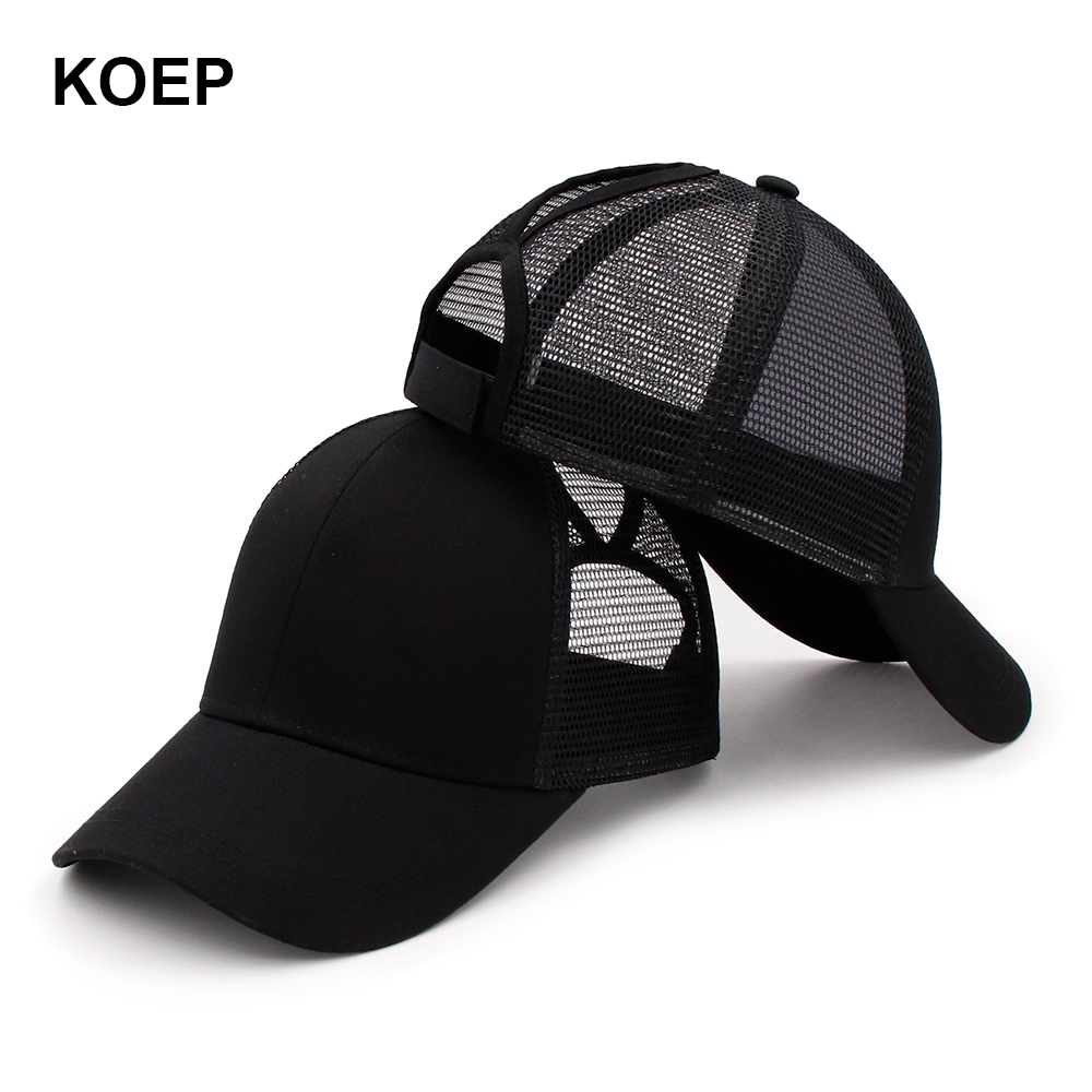 Koep hestehale baseball kasket snapback rodet bolle kasketter til kvinder kvindelig sommer mesh trucker hat pige hip hop hatte