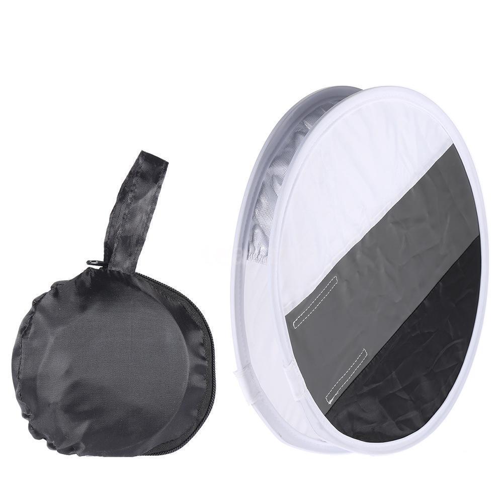 30cm 3- farver mini rund hvidbalance flash diffuser softbox grå/hvid/sort foto softbox til canon nikon