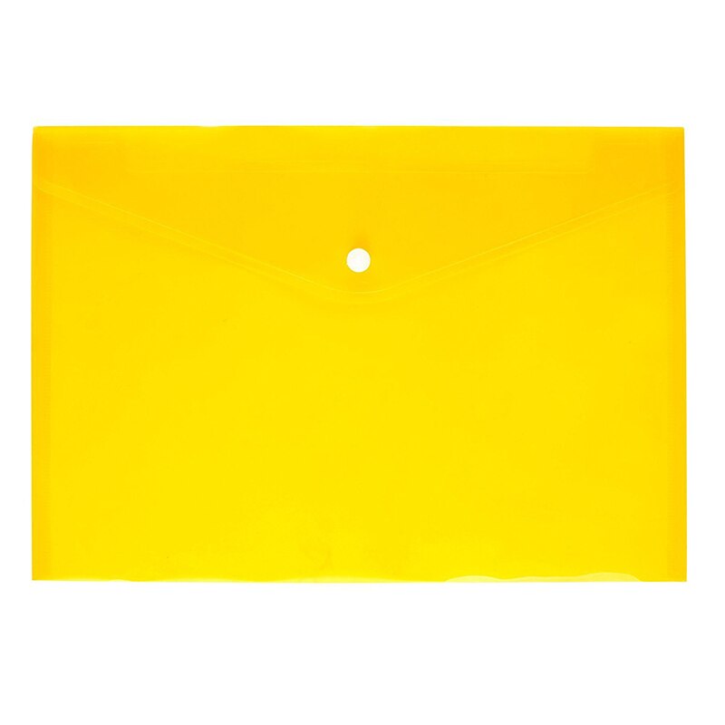 A4 Clear Document Bag Paper File Folder Stationery School Office Letter Envelope Folder Translucent Case PP 6 Candy Colors: Yellow