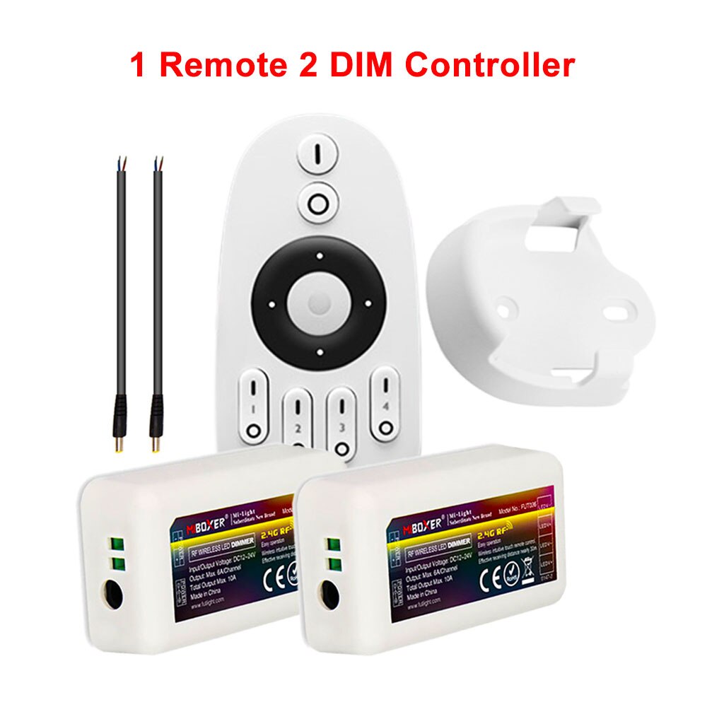 MiBoxer Milight Dimmer 4-Zone RF CCT Remote With Handle 2.4GHZ Gateway WL-Box1 Wifi Controller For 2835 5050 LED Strip Light: 1Remote 2Controller