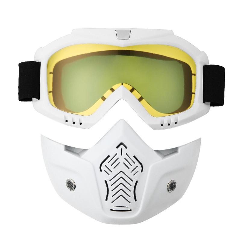 Removable Motorcycle Riding Racing Goggles Face Mask ATV MX Off-road Dirt Bike Windshield Glasses Skiing Snowboard Eyewear