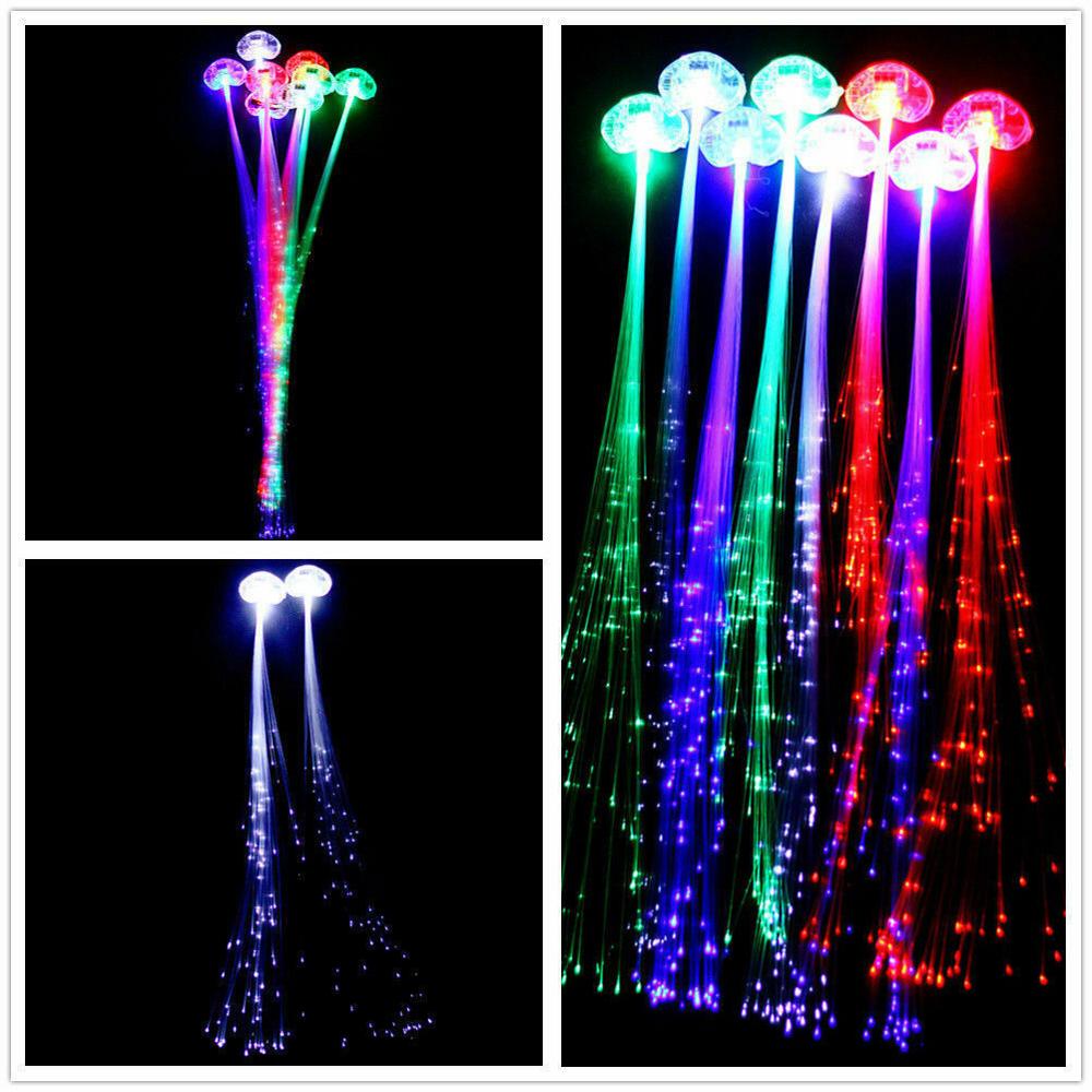 B-Led Party Bruiloft Decoratie LED Haar Clip Light-Emitting Glasvezel Draad Haarspeld Lichtgevende Zijde Vlechten Styling tool
