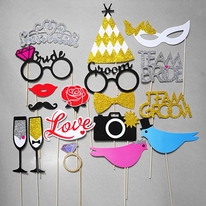31 pcs/lot funny bird bride DIY photo booth props birthday party wedding decoration mask party event supplies photobooth