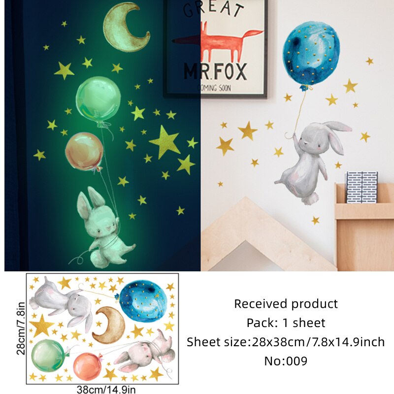 decalmile Ballon Dier Muurstickers Panda Aap Hert Muurtattoo Kinderen Baby Kinderkamer Slaapkamer Woonkamer Wanddecoratie