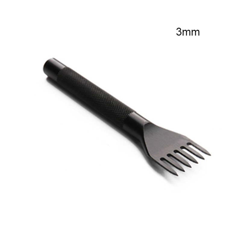 Perforadores de acero para cuero, herramientas de artesanía de 1, 2, 4, 6 puntas, cincel de punta de diamante, 3/4/5/6mm: 3mm 6 Prong 1pcs
