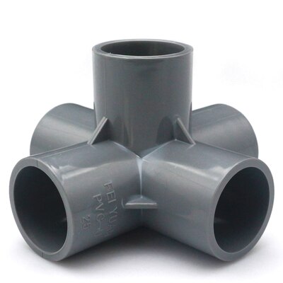 fast grå pvc rørfittings diy rett albue som tee koblinger plast skjøt rør kobling adapter 3/4/5/6 veier: 5 måter / Indre dia .20mm