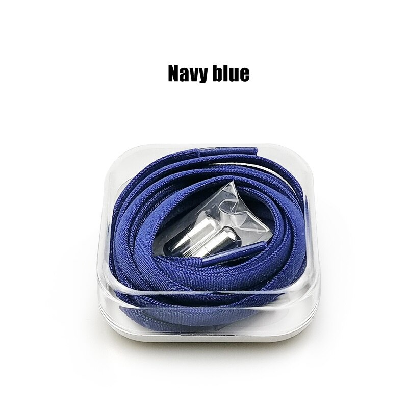 Boxed no tie snørebånd runde elastiske snørebånd til børn og voksne snørebånd til: Marine blå