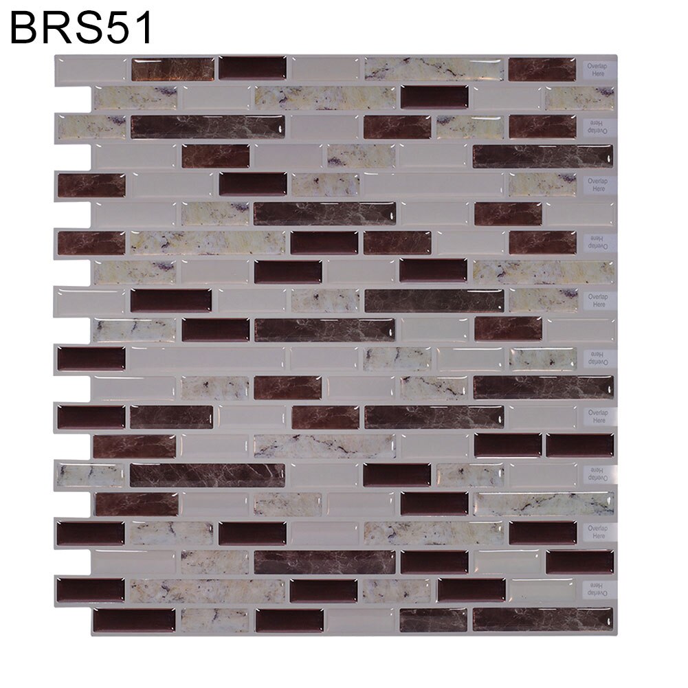 Mosaiikki itseliimautuva laatta backsplash seinätarra vinyyli kylpyhuone keittiö kodin sisustus tee itse vedenpitävä öljynkestävä: Brs 51
