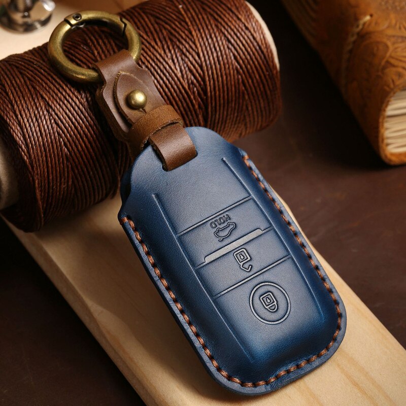 Étui pour clé de voiture pour kia sportage 4 seltos sorento optima niro k2 k5, accessoires de style, coque de Protection du porte-clés: Bleu