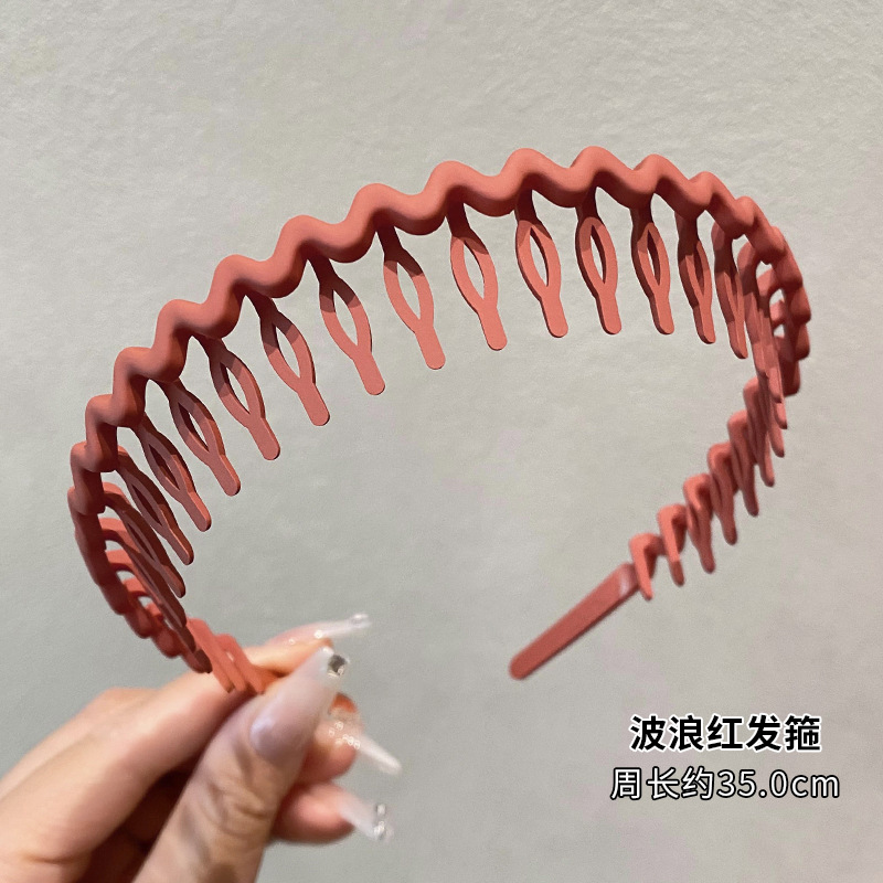 Diademas onduladas de Color sólido para mujer, peines antideslizantes dentados a la , accesorios para el cabello, diademas deportivas para lavado de cara para niña, 1 ud.: Color oro puro