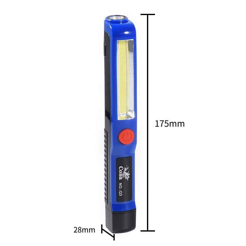 Coba mini työvalo led taskulamppu cob kannettava valo työvalaisin perheen hätätilanteeseen 3* aaa magneettinen vedenpitävä valo
