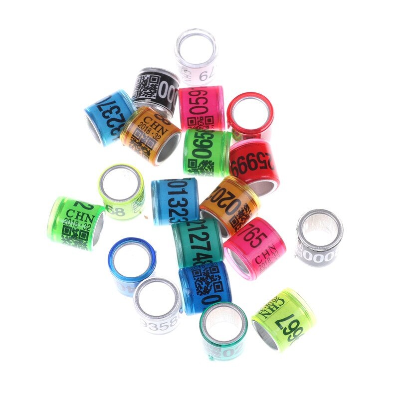 20Pcs Vogel Duif Been Rings Identificeren Duif Bands 8Mm Plastic Met Al Gb Ringen Duif Training Levert Aluminium ringen Voor Duif